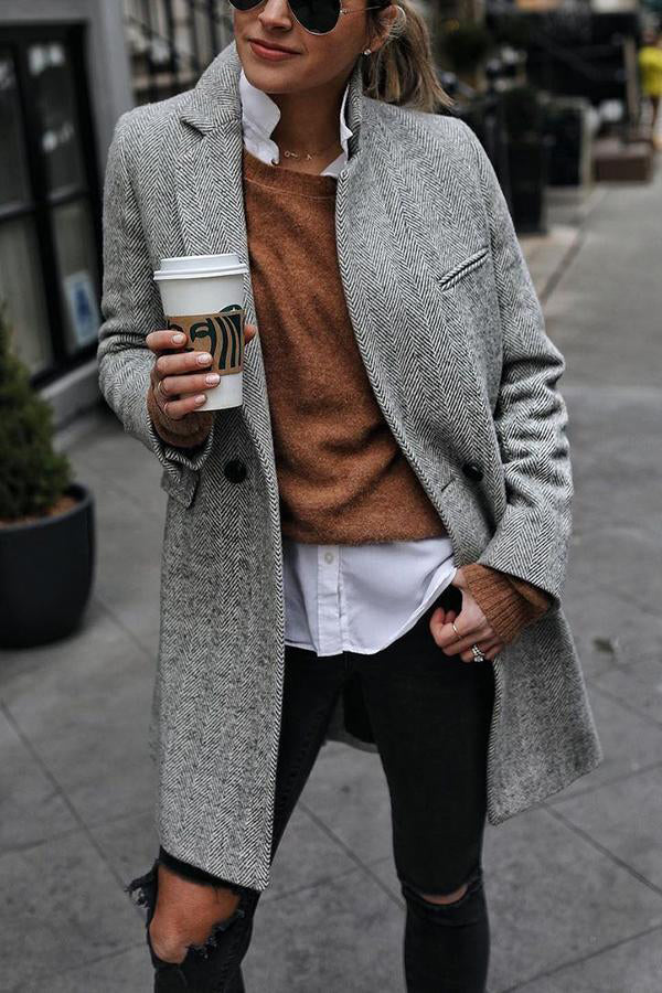Ladomma™ |  OUTLOOK BUTTON DOWN TEXTURED COAT