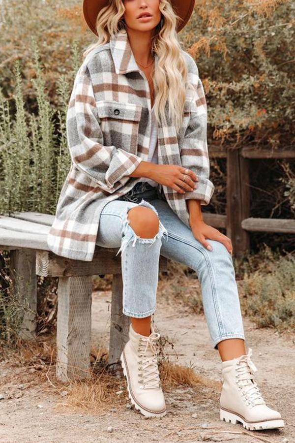 Ladomma™ | Plaid Pocketed Jacket