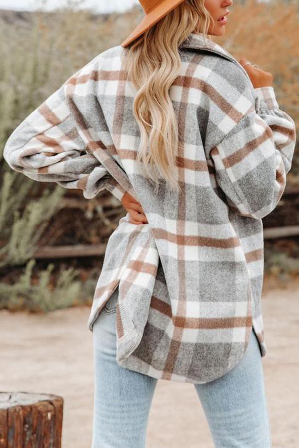 Ladomma™ | Plaid Pocketed Jacket