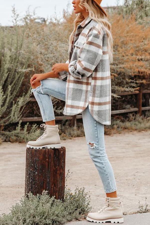 Ladomma™ | Plaid Pocketed Jacket