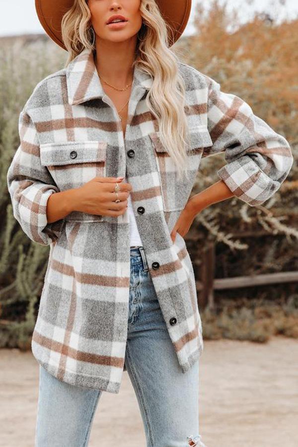 Ladomma™ | Plaid Pocketed Jacket