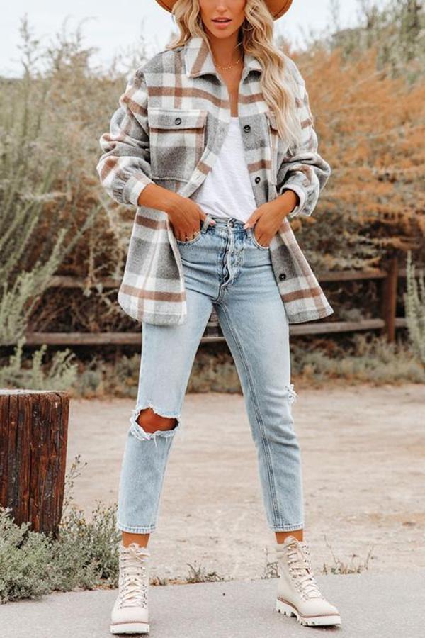 Ladomma™ | Plaid Pocketed Jacket