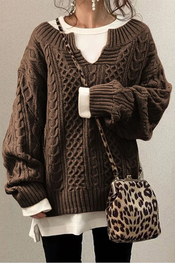 Ladomma™ | Knitted Pattern Casual Knit Sweater