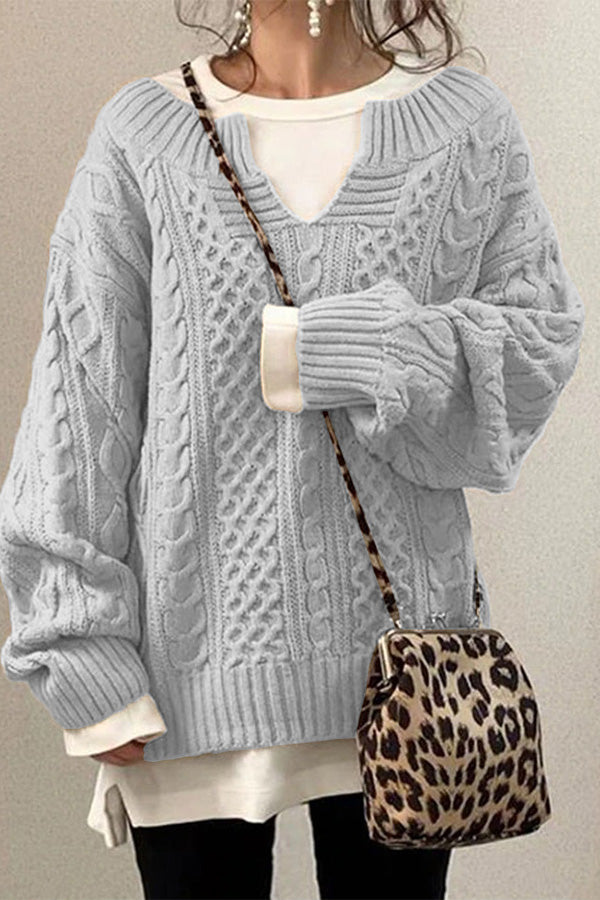 Ladomma™ | Knitted Pattern Casual Knit Sweater