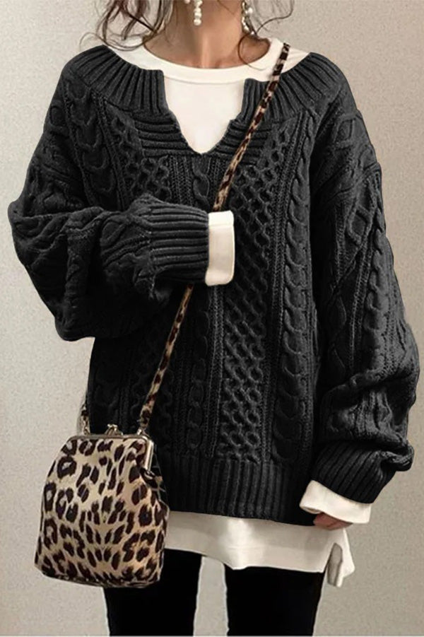 Ladomma™ | Knitted Pattern Casual Knit Sweater