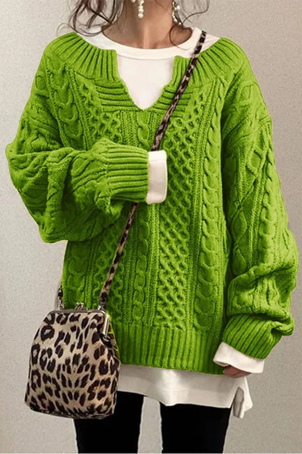 Ladomma™ | Knitted Pattern Casual Knit Sweater