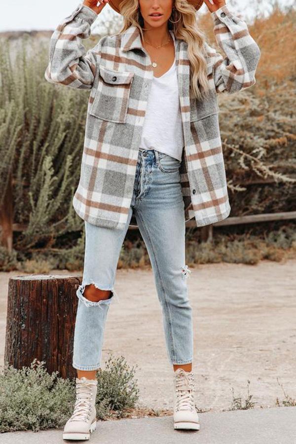 Ladomma™ | Plaid Pocketed Jacket