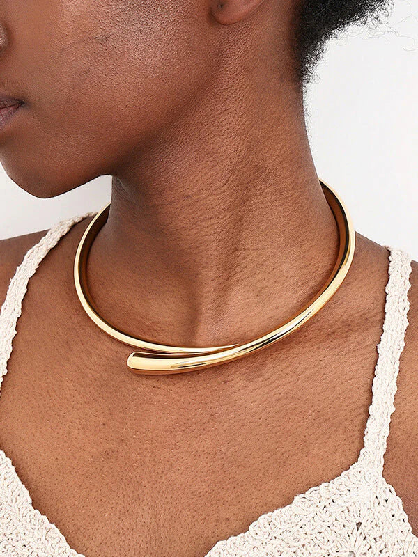 Ladomma™ | Fashionable Simple Metal Geometric Ring Glossy Collar