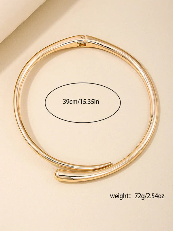 Ladomma™ | Fashionable Simple Metal Geometric Ring Glossy Collar